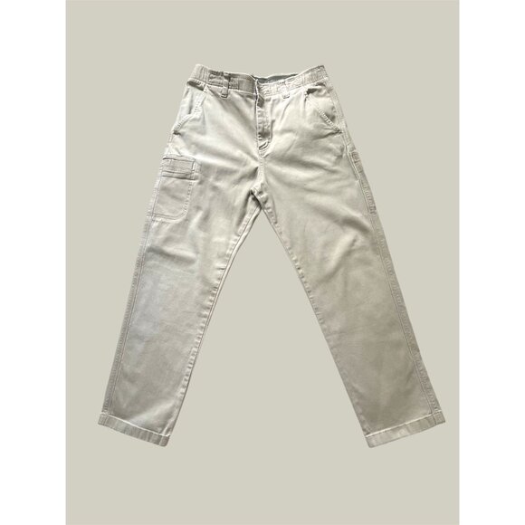 L.L. Bean Mens Beige Utility Cargo Pants With Side Pockets & Belt Loops - Picture 2 of 13